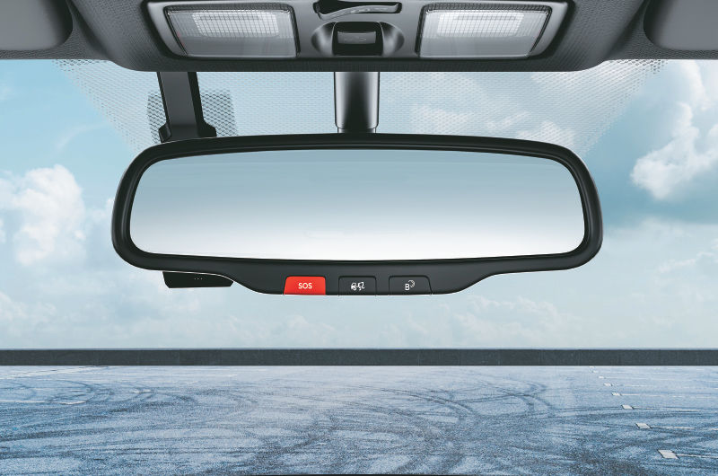 Electrochromic inside rear view mirror